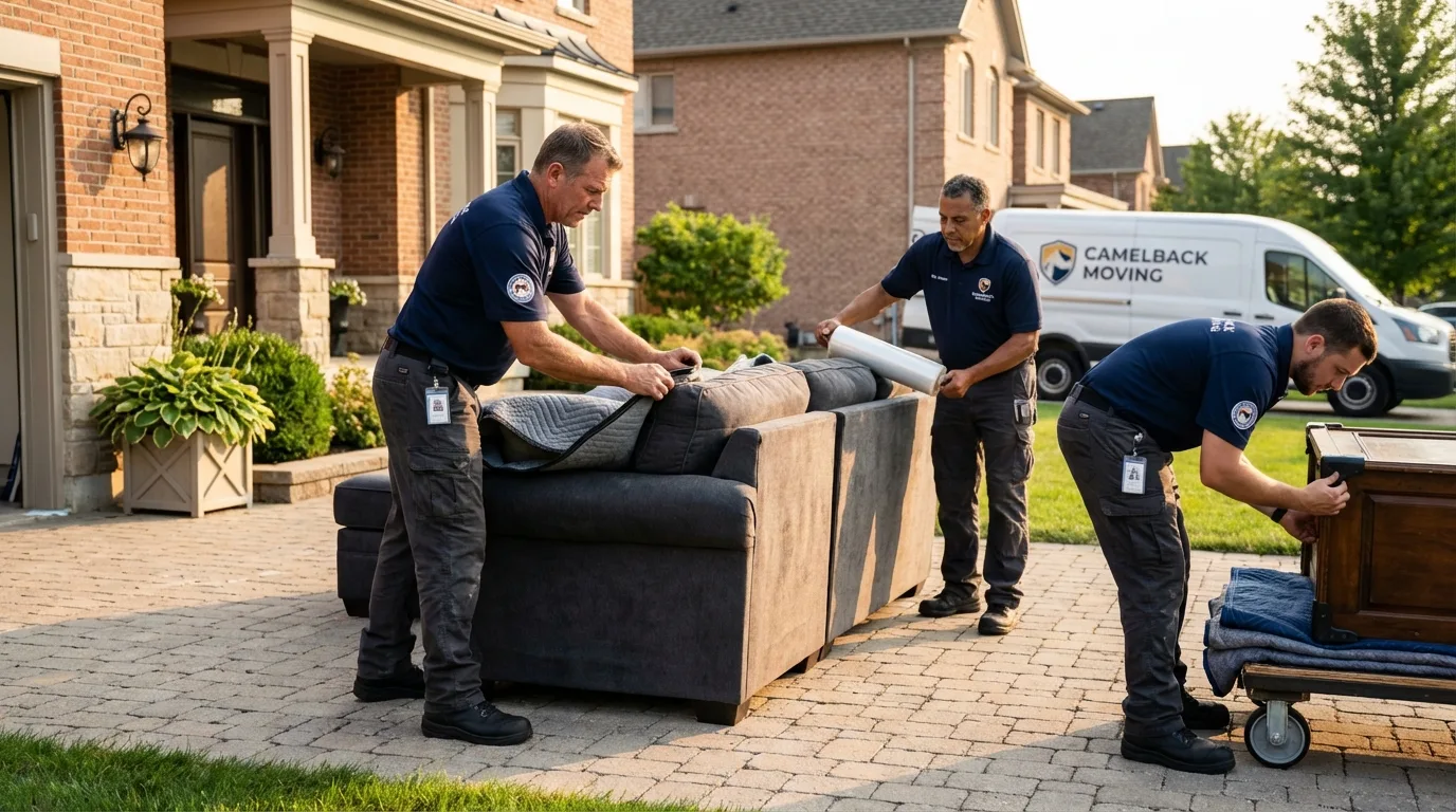 Large estate moving crew wrapping furniture in McIntosh, NM